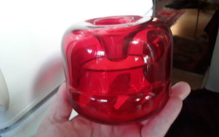 Marimekko loistava kynttilänjalka punainen  lasi