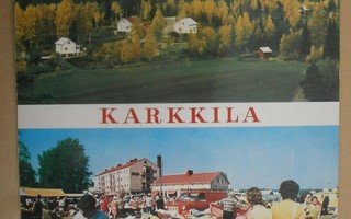Karkkila, kaksikuvakortti (asutusta, torikauppaa), p. 1981