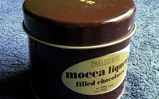 Fazer peltipurkki Mocca liqueur filled chocolates