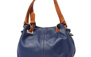 Blue Soft calf-skin leather shoulder bag