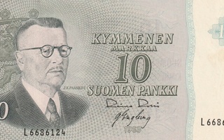 Suomi  10 markkaa 1963    L6686124 kl 9