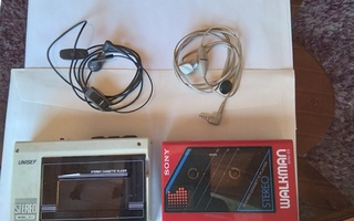 Sony walkman wm 23 ja unisef stereo kasetti