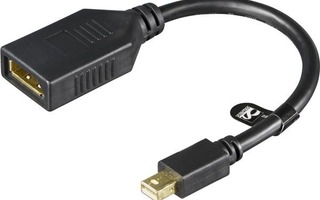 Deltaco Mini DisplayPort uros - DisplayPort naaras 0.2m UUSI