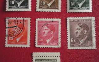 Saksa Valtakunta Hitler postimerkit 7 kpl