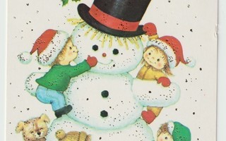 Lapset tekevät lumiukon (R)