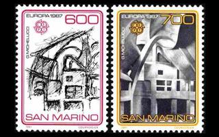 San Marino 1354-5 ** Europa moderni arkkitehtuuri (1987)