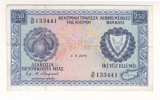 Kypros Cyprus 250 Mil v.1978 P-41c