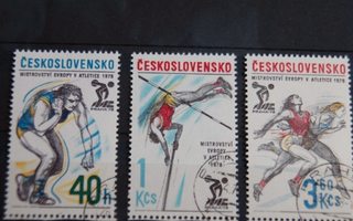 Postimerkkejä Tsekkoslovakia 1976 Mi 2435, 2437 ja 2439