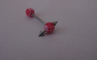 Kielikoru koristepiikillä 16mmx1.6mm (tumma pinkkiruutu)