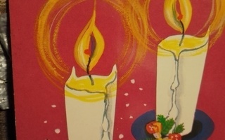 Joulukortti kynttilät
