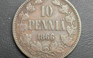 10 penniä 1866  #1414