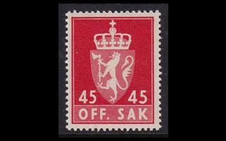 Norja 76x ** Virkamerkki 45 öre x-pap (1955)