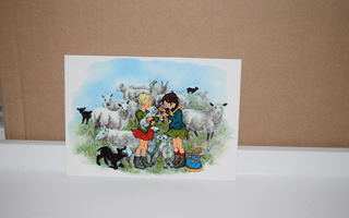 postikortti (a+1) lampaidenhoito lammas