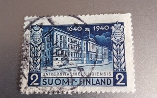 1940  2mk Helsingin Yliopisto 300v merkki leimattuna