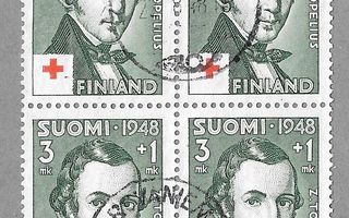 1948 PR 3 mk + 1 mk nelilö Rovaniemi 22 8 48 o
