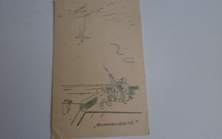 'Rauhanenkeleitä', piirroskortti,Kenttäposti + sensuuri 1940