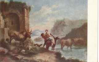 Härät, joen ylitys (taidekortti) #884