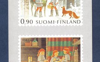 Postimerkkikortti: Vuoden -82 joulupostimerkit...kulkenut