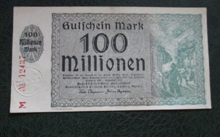 GERMANY 100 MILJ. MARK 1921 KL9-10   X-0954