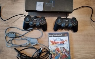 PS2 konsoli ja kaksi peliä