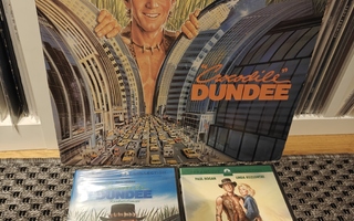 Krokotiilimies - Crocodile Dundee 1&2DVD +Soundtrack LP