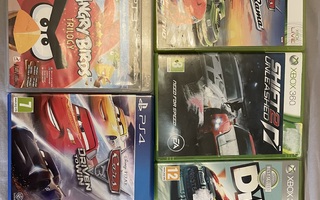 5 peliä eri alustoille (XBOX 360, PS3 ja PS4)