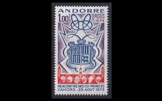 Andorra Fr 260 ** Ruhtinaskumppanien tapaaminen (1974)