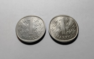 Suomi 1 markka 1976 unc 2 kpl