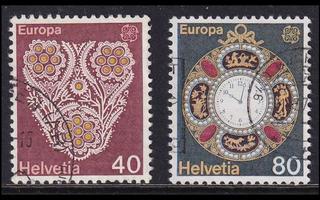 Sveitsi 1073-4 o Europa taidekäsityöt (1976)