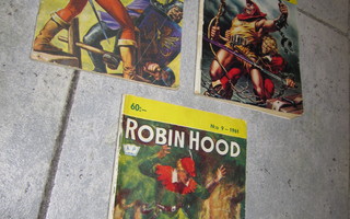 ROBIN HOOD 3 X sarjakuva v 1961, 1964 ja 1965