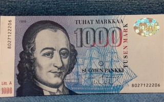 Suomen pankki 1000mk 1986 Litt.A