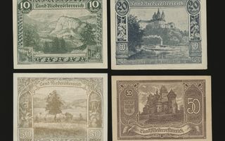 Itävalta Notgeld 10, 20, 2x50 Heller, Niederösterreich 1920