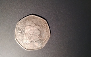 Gibraltar 50 pence 2009, käytetty