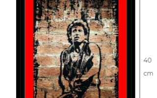 Bruce Springsteen canvastaulu 30 cm x 40 cm musta kehys