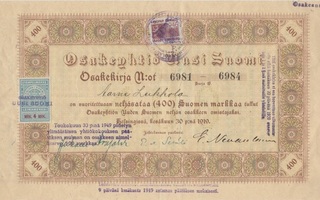1919 Uusi Suomi Oy, Helsinki osakekirja