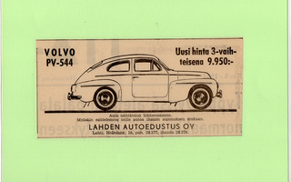 Volvo PV-544 - 1963 lehtimainos A5 laminoitu