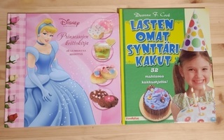 Prinsessojen keittokirja ja lasten omat synttärikakut kirjat