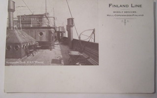 VANHA Postikortti Finland Line Titania 1900-l