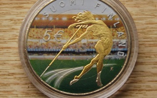 Suomi 5 euro 2005 Yleisurheilun MM- kisat, väritetty