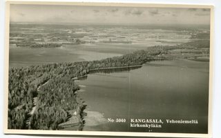 Ilmavalokuva - Kangasala, Vehoniemeltä kirkonkylään