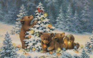 Kolme karhua ja joulukuusen valosarja