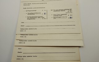5 x tilauskortti Sos.dem.puoluetoimisto 1960-l