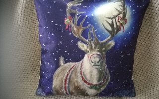 Joulupukin poro tyynynpäällinen