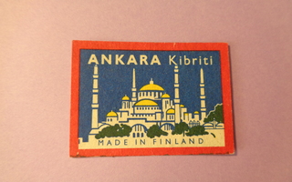TT-etiketti Ankara Kibriti, made in Finland