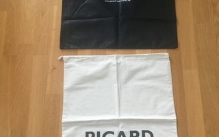 PICARD laukkujen isot suojapussit/dustbags, musta ja valk.