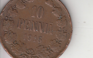 10 penniä 1916