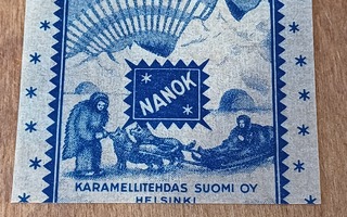 Karamellitehdas Suomi oy makeispaperi. Nanok