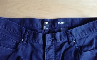 H&M slim fit tum sin puuvilla farkut housut 33