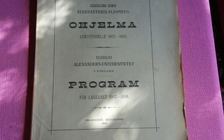 Aleksanterin-yliopisto ohjelma 1907-1908