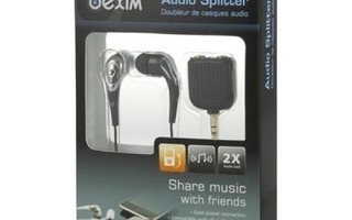 Dexim Audio Splitter ja Nappikuulokkeet, musta *UUSI*